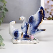 Сувенир керамика “Воркующие голуби“ синие 10,5х12х7,5 см фотография