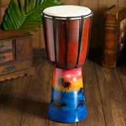 Музыкальный инструмент барабан джембе “Пейзаж“ 40х18х18 см МИКС фотография