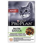 Pro Plan 85г пауч NutriSavour Adult Влажный корм для взрослых кошек Ягненок (желе)