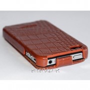 Чехол Hoco for iPhone 5/5S Bright Crocodile Flip Leather case Brown (HI-L016BR), код 56152 фотография