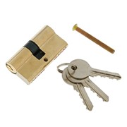 Цилиндровый механизм, 60 мм, английский ключ, 3 ключа, золото фото